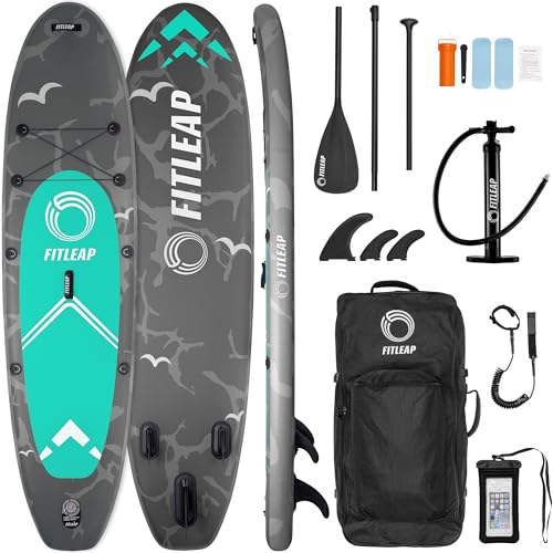 Fitleap Premium Stand Up Paddle Board aufblasbar - SUP Board Set mit Hochdruckpumpe,...