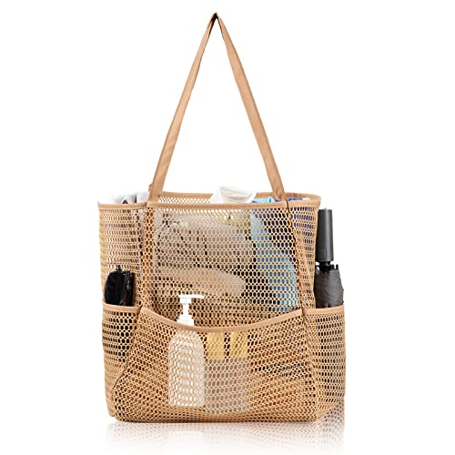 Tibroni Strandtasche Beach Tote Bag Damen Shopper Badetasche Netztasche Handtaschen...