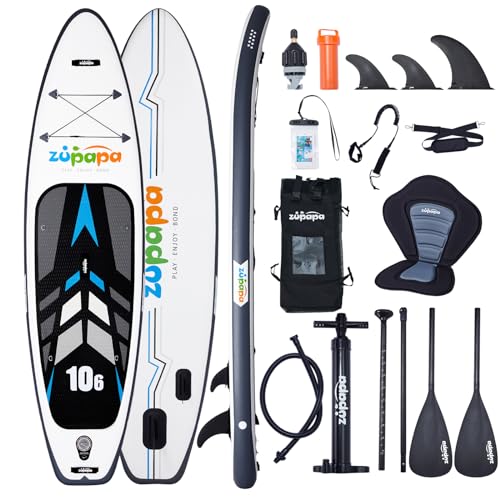 Zupapa 10’6 Stand Up Paddling Board, 82cm Breite SUP Board Set | Aufblasbares Stand Up...