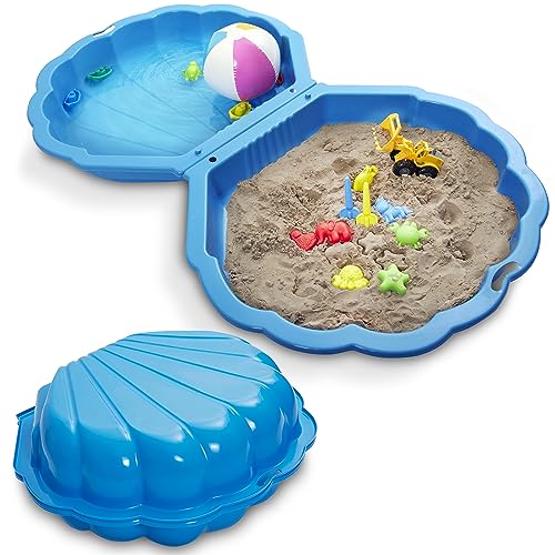 2-in-1 Sandkasten & Bademuschel mit Deckel für Kinder – Ideal für Sand und Wasser –...