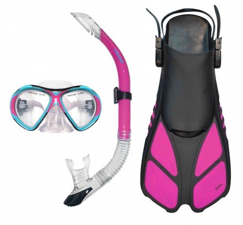 Mares Quest Travel Schnorchel Set Gr. 36-47 (pink, S/M (36-41))