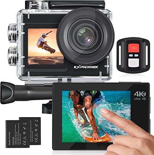 Exprotrek Action Cam 4K Unterwasserkamera Wasserdicht 40M Ultra HD 20MP Kamera 170 °...