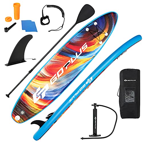 GOPLUS Stand Up SUP Board Set, Aufblasbare Paddle Board, stabil und leicht tragbar mit...