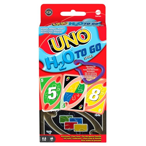 Mattel Games UNO H2O To Go, Uno Kartenspiel für die Familie, Uno wasserfest und zum...