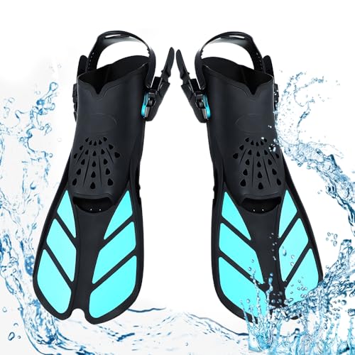 BNGXR Schnorchelflossen,Flossen Verstellbar Erwachsene Reisegröße Schwimmflossen Unisex...