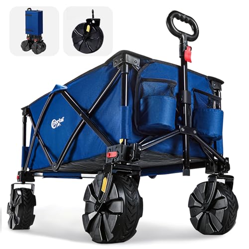 PORTAL Bollerwagen faltbar schnellspannere breite Reifen 128L 102KG Klappwagen Handwagen...