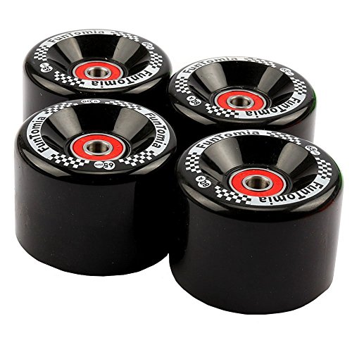 FunTomia 4 Stück Longboard/Skateboard/Mini-Board Rollen (Big Wheels) in 65x45mm 80A inkl....