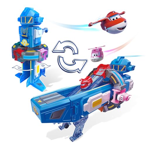 Super Wings 2-in-1-Super-Raumbasis Mit Transformer-Flugzeug Jett und Dizzy, Spielzeug für...