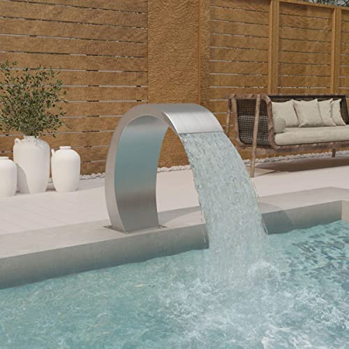 KOIECETA Pool-Wasserfall Schwalldusche Mit LED Edelstahl Schwallbrause Pool Wasserschwall...