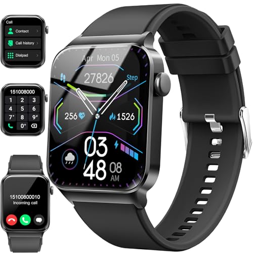 Smartwatch Herren Damen mit Telefonfunktion/Message Reminder, 1,85' Fitnessuhr, 112+...