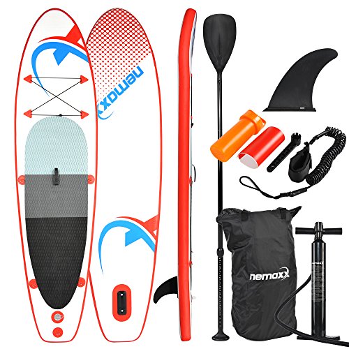 Nemaxx PB305 Stand up Paddle Board 305x76x10cm, ROT/BLAU - SUP, Surfbrett, Surf-Board -...