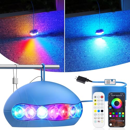 Poolbeleuchtung unterwasser:18W RGB Smart LED Teichbeleuchtung mit APP & Fernbedienung,...