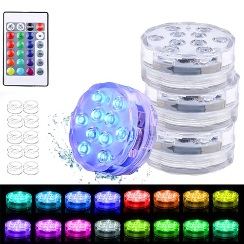 Chaohua Poolbeleuchtung Unterwasser, Multicolor RGB LED-Poollicht mit Fernbedienung, IP68...