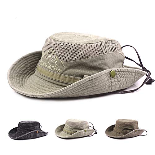 Lanly Fischerhut Sonnenhut Unisex Herren Damen Safari Hut Baumwolle Faltbar Einstellbar...