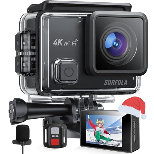 Surfola Action Cam 4K, Unterwasserkamera 40M Wasserdicht 20MP EIS Bildstabilisierun 170°...