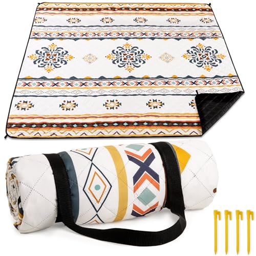 HAUSPROFI Picknickdecke Boho, Wasserdicht Waschbar XXL Stranddecke, Strandmatte, Picnic...