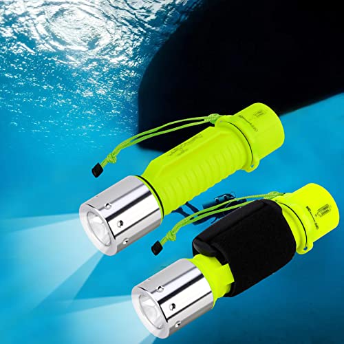 Kriogor Tauchlampe, 2 Stk 1100LM LED Wasserdicht Unterwassersport Tauchgang Tauchlampe...
