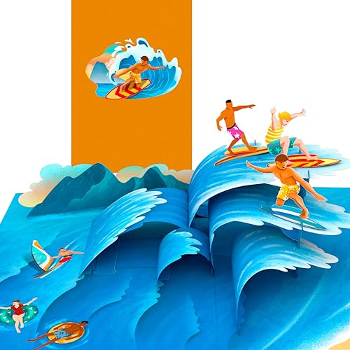 Liebessa Surf Karte - Premium POP UP 3D-Geschenkkarte - Surfer Reise Gutschein...