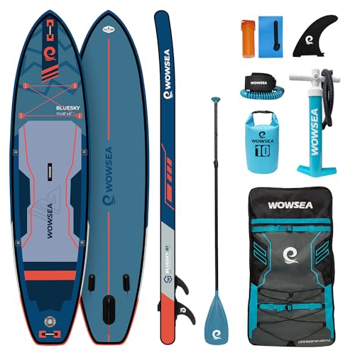 WOWSEA Premium Aufblasbare Paddle Boards, Langlebiges und stabiles Yoga Paddle Board,...