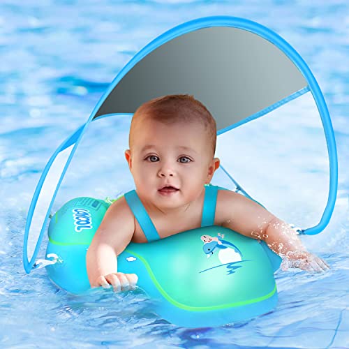 LAYCOL Schwimmring Baby mit Abnehmbarem Sonnendach, Baby Float Aufblasbare Schwimmreifen...