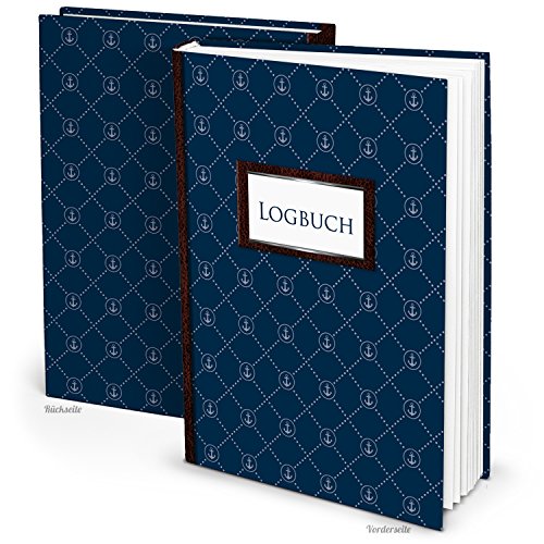 Logbuch-Verlag XXL Logbuch Hardcover DIN A4 dunkelblau weiß - Schiffstagebuch nach...