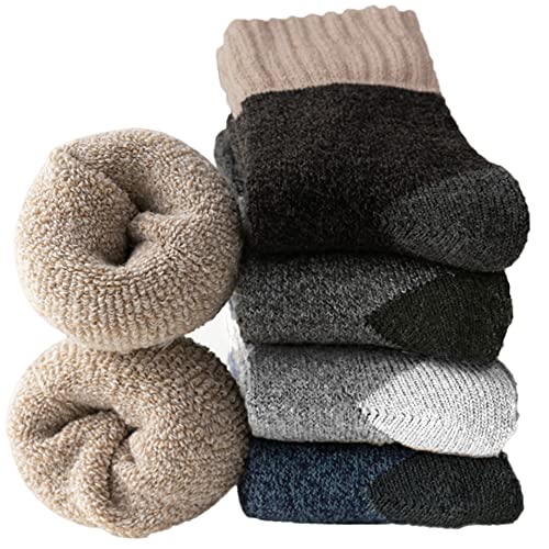 Josnown Thermosocken Herren, 5 Paar Dicke Frotteesohle Winter Warme Socken, Anti Schweiß,...
