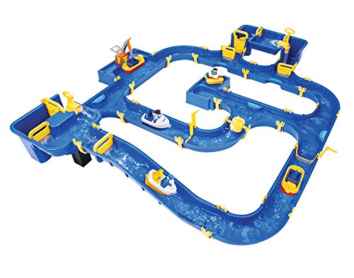 BIG - Waterplay Amsterdam - Wasserbahn blau, 175 x 143 x 27cm große Bahn, mit 4 Booten,...