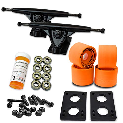 Yocaher Longboard Skateboard Trucks Combo Set 71mm Wheels + 7'/180mm Heavy Duty Aluminum...