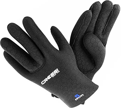 Cressi Neoprenhandschuhe High Stretch, Schwarz/Logo Blau, L