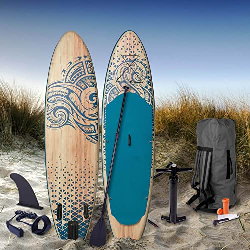 BRAST SUP Board Tribal Ocean Sixties Turtle & Natural | Aufblasbares Stand up Paddle Set |...