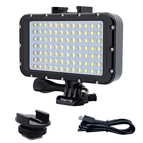 Suptig Videolicht, wasserdichte Lampe, Tauchlicht, 84 LEDs, wasserdicht, 50 m, kompatibel...