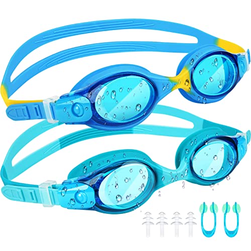 JATEKA Schwimmbrille Kinder, 2 Stücke Taucherbrille Kinder Anti-Fog and UV Schwimmbrillen...