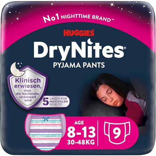 Huggies DryNites Nachtwindeln, für Mädchen 8-13 Jahre (30-48 kg), hochabsorbierende bei...