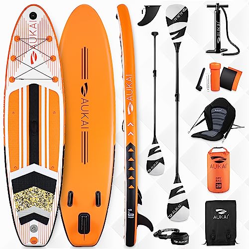 AUKAI SUP Board PRO | Aufblasbares Stand up Paddle Set | 320cm viele Modelle | 5 Jahre...