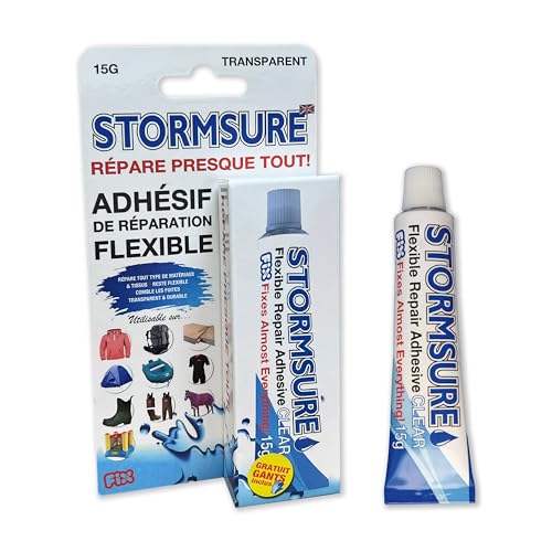 Stormsure Flexible Repair Adhesive (Französische Sprache): 15 g transparenter Kleber –...