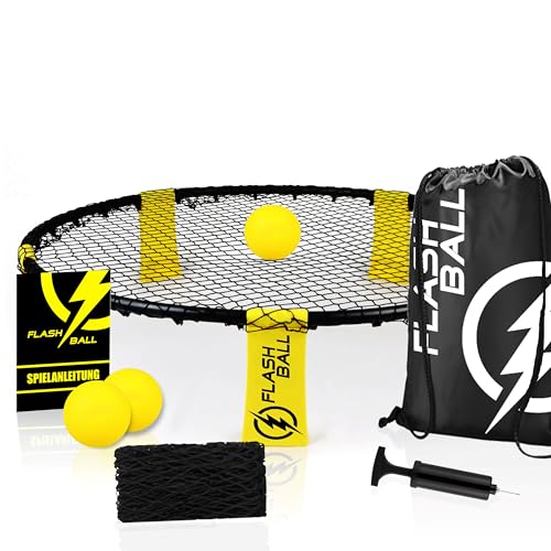 FLASHBALL® Roundnet Pro Set mit 3 Bällen - Das ultimative Sporterlebnis für spontane...