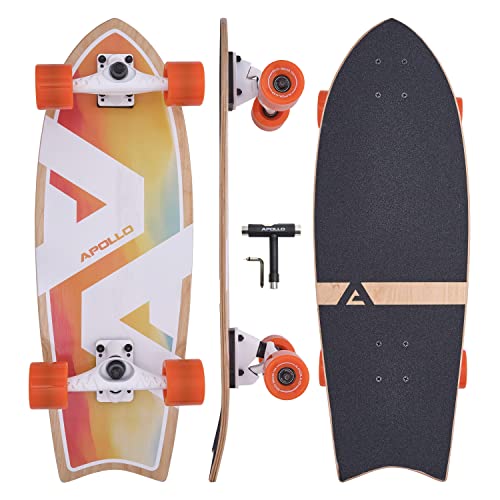 Apollo Surfskate pro Board | midi Longboard für Erwachsende, Kinder mit hochwertiger Surf...