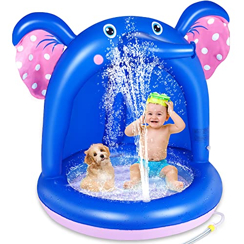 lenbest Shade Babypool, Aufblasbarer Planschpool mit PVC-Überdachung & extra weicher...