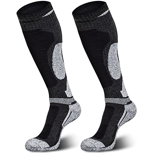 Muezna Merinowolle Skisocken, Herren Damen Knie-Hochleistungs-Thermosocken für Winter,...