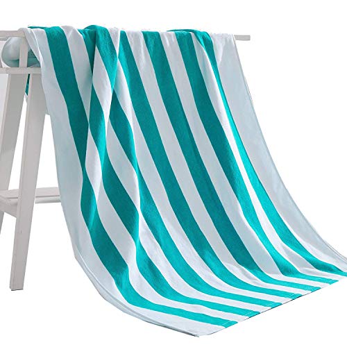 Exclusivo Mezcla Strandtuch aus 100% Baumwolle, Pool-Handtuch gestreift Blau weiß (76,2 x...