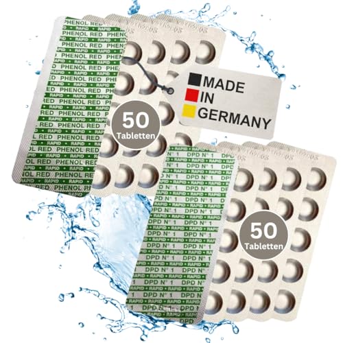 ALPHFA 100 Rapid Test-Tabletten für Schütteltester - 50x pH-Wert Phenol Red - 50x DPD1...