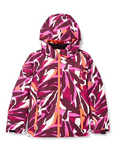 CMP - Kinder-Skijacke aus Twill mit abnehmbarer Kapuze, Sangria-Flamingo Fluo, 140