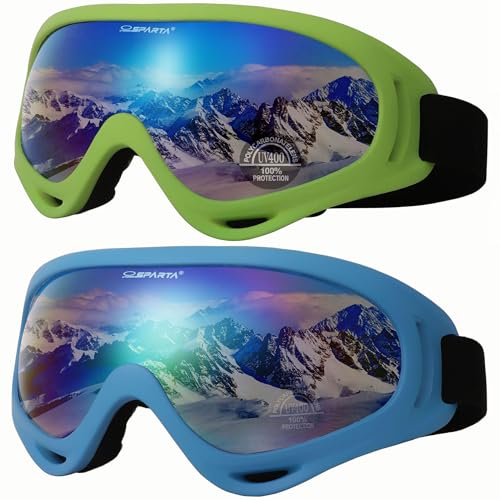 OUTDOORSPARTA 2-Pack Schnee Skibrille Snowboardbrille Motorradbrille für Männer Frauen...