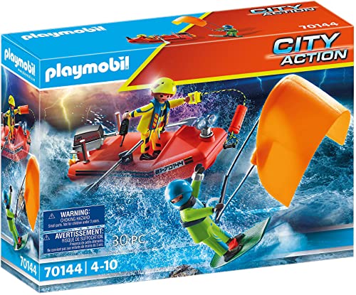 PLAYMOBIL City Action 70144 Seenot: Kitesurfer-Rettung mit Boot, ab 4 Jahren