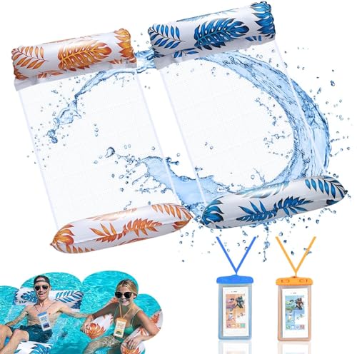 Weeupolfun Aufblasbares Schwimmbett Wasserhängematte, 2 Pcs Tropischer Regenwald Thema...