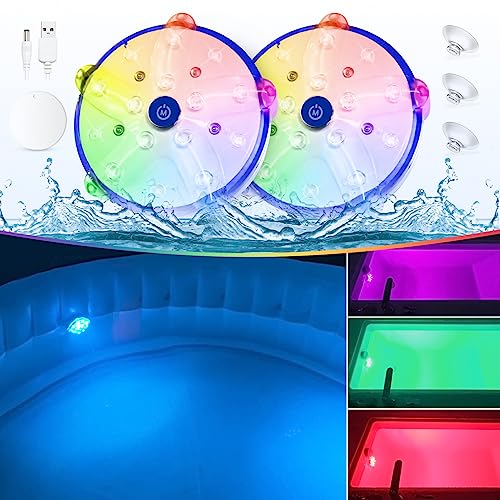 DeeprBlu Unterwasser Pool Licht Akku, Wiederaufladbare Farbwechselnde Whirlpool Lichter...