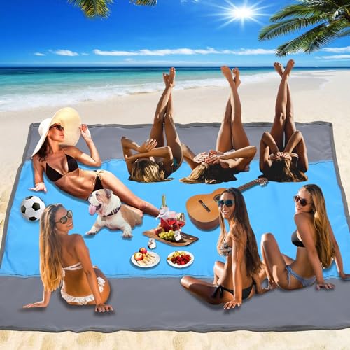 Picknickdecke Wasserdicht - 275x305cm Stranddecke Sandfrei - Campingdecke Strandmatte 4...