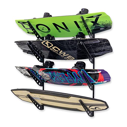 StoreYourBoard Verstellbares Wakeboard-Aufbewahrungsregal, 4 Bretter Wandhalterung