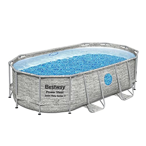 Bestway Power Steel Swim Vista Series Frame Pool Komplett-Set mit Filterpumpe 427 x 250 x...