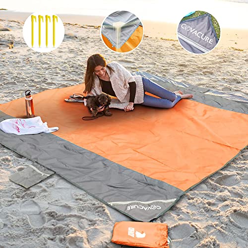 COVACURE Picknickdecke Stranddecke Strandmatte Campingdecke, 210 x 200 cm Wasserdicht,...